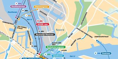 地図アムステルダムのフェリー