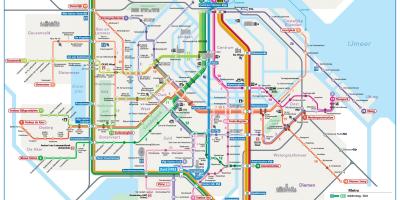 アムステルダム路面電車や地下鉄の地図