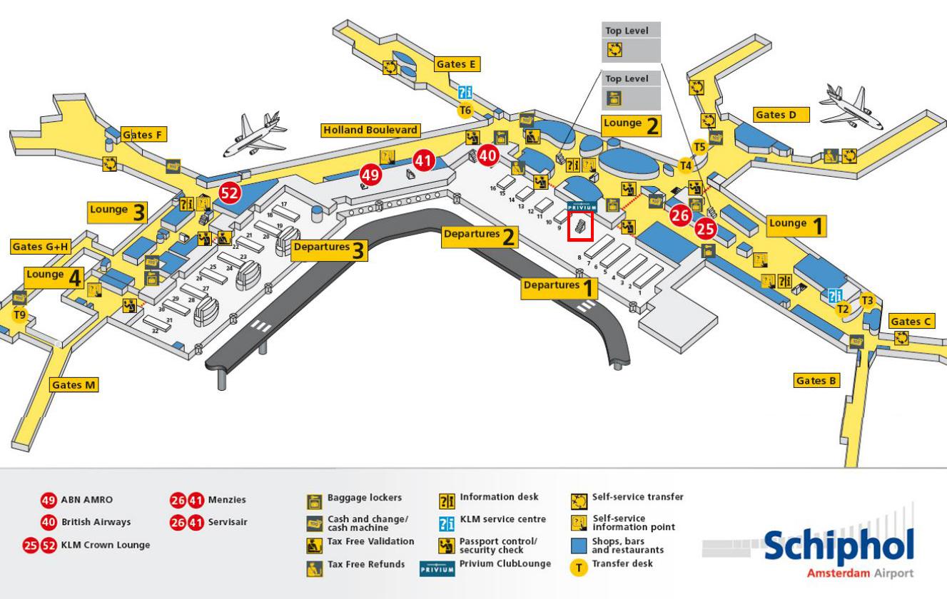 アムステルダム空港地図klm スキポール空港地図klmオランダ