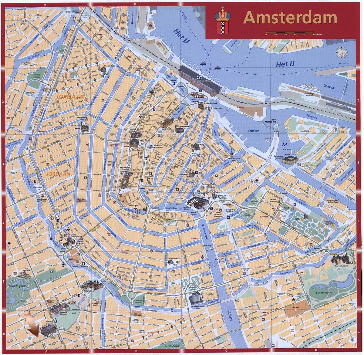 アムステルダムオランダの地図