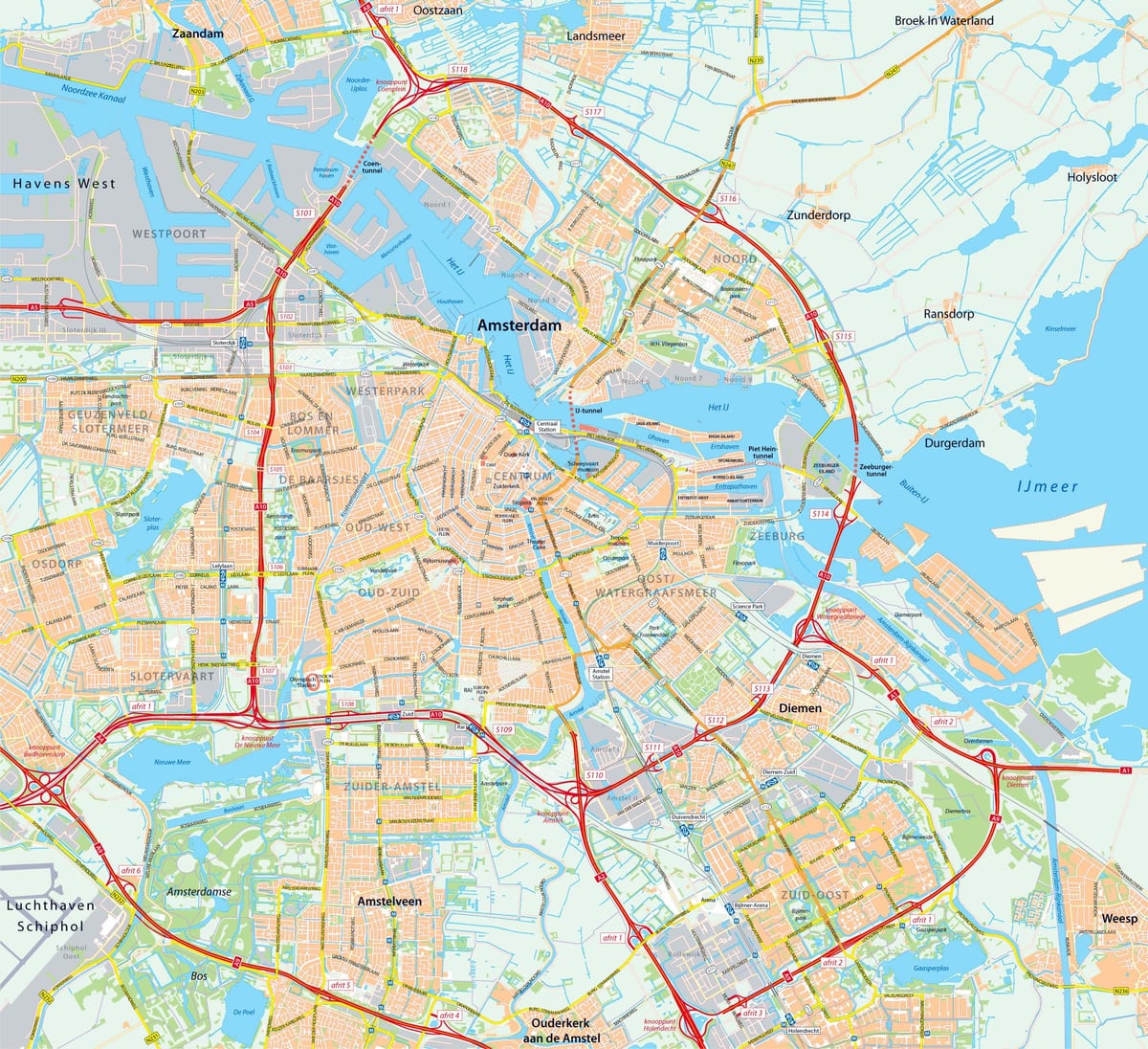 地図の道路アムステルダム