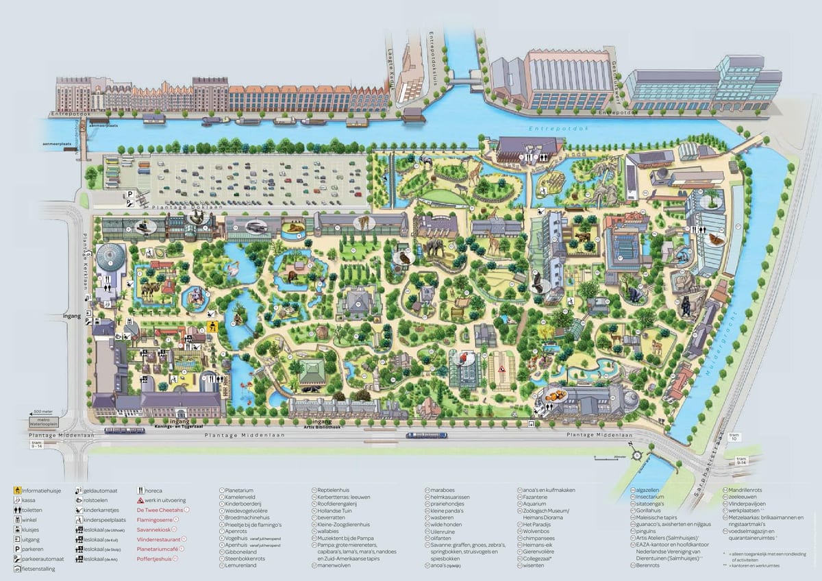 地図のアムステルダム動物園