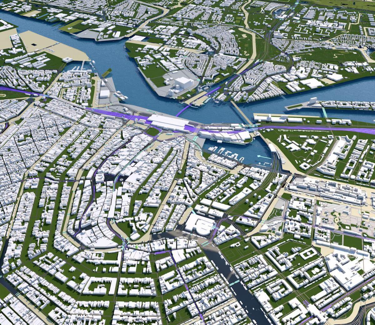 地図のアムステルダム3d