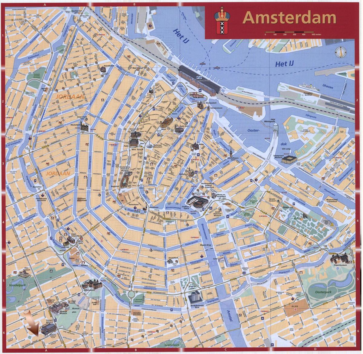 地域のアムステルダムの地図