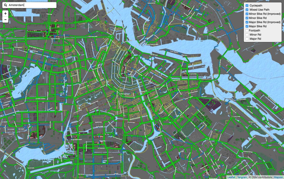 アムステルダムサイクルの地図