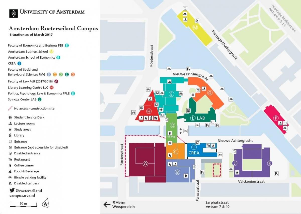 地図のアムステルダム大学