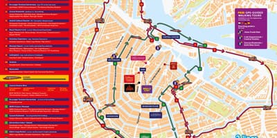 アムステルダムのファミリー向けホテナ船の地図