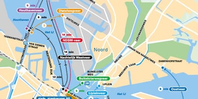 地図アムステルダムのフェリー