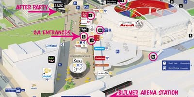 アリーナアムステルダムの地図