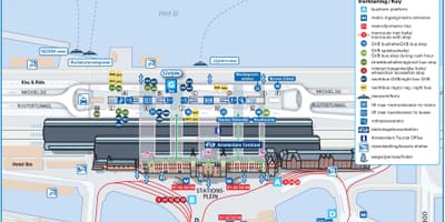 オランダ-アムステルダム中央駅の地図