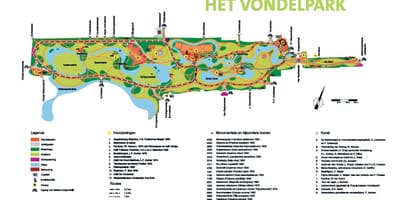 地図のフォンデル公園アムステルダム
