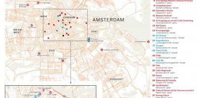 地図のアムステルダムナイトライフ