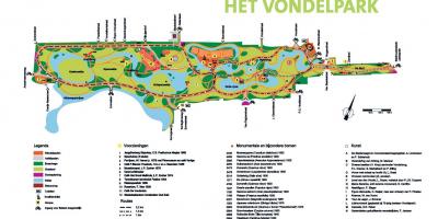 地図のフォンデル公園アムステルダム